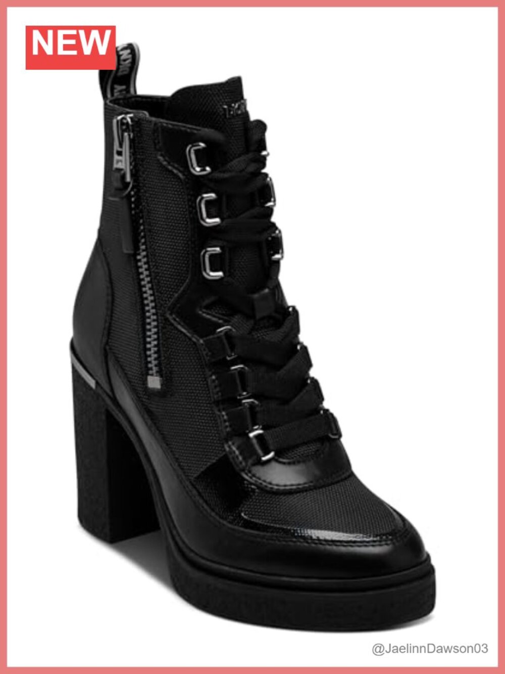 Platform Combat Bootie With Block Heel Faux Leather Ankle Boot